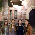 The Gold sisters visit Guilette's Wall in Verona during Gold Heart's 2015 European tour