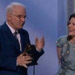 Steve Martin and Edie Brickell accept their award for Best Folk Album at the 2014 Grammy's (1/26/14)