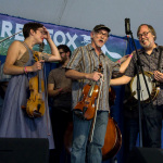 Tatiana Hargreaves, Bruce Molsky, and Tony Trischka with the Berklee All Stars at the 2015 Grey Fox Bluegrass Festival - photo by Tara Linhardt