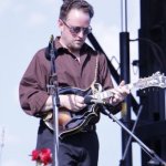 Jesse Brock, hot pickin' in 100 degree temps, at Grey Fox 2013 - photo by Tara Linhardt