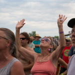 Audience members enjoying a Gospel song from Dry Branch Fire Squad at the 2015 Grey Fox Bluegrass Festival - photo © Tara Linhardt