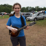 Nothing stops the hardcore bluegrass kid at the 2015 Grey Fox Bluegrass Festival - photo © Tara Linhardt
