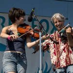 Tatiana Hargreaves and Darol Anger at the 2015 Grey Fox Bluegrass Festival - photo by Tara Linhardt