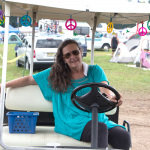 Sandi Marola managed the Catskill Stage (dance tent) all weekend at the 2015 Grey Fox Bluegrass Festival - photo by Tara Linhardt