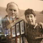 Photo of Bill Monroe and Tom Isenhour in Tom's museum in Salisbury, NC - photo by Becky Johnson