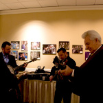 Del McCoury Band warms up backstage at the 2016 Joe Val Bluegrass Festival - photo © Tara Linhardt