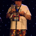 MC Bill Knowlton at the 2016 Joe Val Bluegrass Festival - photo © Tara Linhardt
