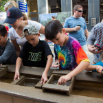 Kids Activities in town center, mining for gems at Wide Open Bluegrass 2016 - photo © Tara Linhardt