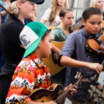 Young folks jamming at Wide Open Bluegrass 2016 - photo © Tara Linhardt