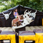 Bull riding for kids at Wide Open Bluegrass 2016 - photo © Tara Linhardt