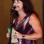 Cindy Baucom, MC at the 2015 Dailey & Vincent Land Fest - photo © Bill Warren