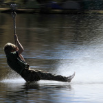 Enjoying the zip line at the Fall 2011 Lake Eden Arts Festival - photo Jason Lombard