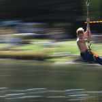 Riding the zip line at the Fall 2011 Lake Eden Arts Festival - photo Jason Lombard