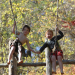 Enjoying the zip line at the Fall 2011 Lake Eden Arts Festival - photo Jason Lombard