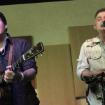Brandon Rickman and Randy Jones with Lonesome River Band at Hope Cafe - photo by Laura Greene