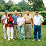 Aubrey Holt, Margaret Holt, Jerry Holt, Judy Feller, Tom Holt, and Bill Holt taken on the family farm in 1998