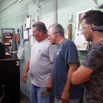 Gary Brewer & The Kentucky Ramblers visit the Mapes Piano Wire Company in Elizabethan, TN - photo by Alyssa Brewer