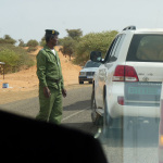 Passing through a Mauritanian security checkpoint
