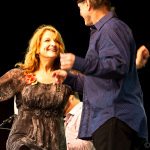 Claire Lynch and Mark Schatz trip the light fantastic at Merlefest 2012 - photo © Jason Lombard