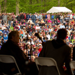 Mandolin jam at the Creekside Stage during Merlefest 2012 - photo © Jason Lombard