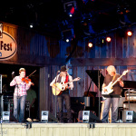 Luke Bulla, Pat Simmons, John Cowan and Darrell Scott at Merlefest 2012 - photo © Jason Lombard