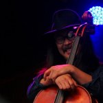 Joe Kwon with The Avett Brothers at MerleFest 2013 - photo by Andy Garrigue