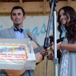 Birthday cake for Buddy and Charli Roberston at the 2015 Milan Bluegrass Festival - photo by Bill Warren
