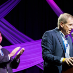 Joe Mullins and Paul Schiminger close out the Momentum Awards luncheon at the 2016 World of Bluegrass convention - photo © Tara Linhardt