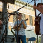 Jason Carter, Ronnie McCoury and Keller Williams with The Travelin' McCourys in Guthrie, OK (September 2013) - photo by Tom Dunning