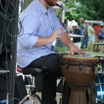 Drew Lawhorn on percussion with Nora Jane Struthers at Bluegrass On The Grass (July 14, 2012) - photo by Frank Baker