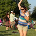 Hooping it up at the Outer Banks Bluegrass Festival - photo by Woody Edwards
