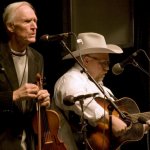 Byron Berline and Greg Burgess at the 2012 Oklahoma International Bluegrass Festival - photo by Tom Dunning