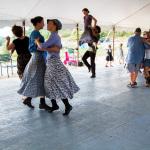 Dance tent is hoppin' at the 2016 Old Tone Roots Music Festival - photo © Tara Linhardt