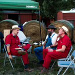 Two Man Gentleman Band relaxing backstage at the 2016 Old Tone Roots Music Festival - photo © Tara Linhardt