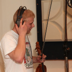Doug Meek recording with Danny Paisley and the Southern Grass at Patuxent studio - photo © 2012 Michael G. Stewart