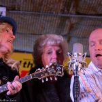 Rhonda Vincent sings with her mom (Carolyn) and brother (Darrin) at the 2015 Palatka Bluegrass Festival - photo © Bill Warren