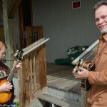 Aaron Koch and Danny Roberts jamming backstage at the February 2016 Palatka Bluegrass Festival - photo © Bill Warren