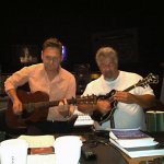 Mark Fain and Jeff Parker at the It's Christmas Time tracking sessions at Ricky Skaggs' studio