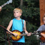 Mando boys perform in the Bass Mountain Boys reunion at the 2016 Pickin' By The Lake Festival - photo by Laura Tate Photography