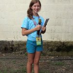 Tabitha, the first rate MC at the Pickin' Porch stage at Pickin' In The Panhandle (9/8/12) - photo by Woody Edwards