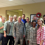 Mountain Faith with the Chaplin and staff at Victory Chapel, Al Udeid AFB (November 2015)