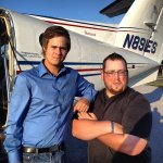 Joe Dean and Josh Swift prepare to board for Quicksilver's private flight (9/9/12) - photo by Mike Rogers