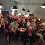 The crowd at the Priory Hall Coffee Shop in Lancaster during Ragged Union's 2016 tour of the UK