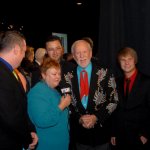 Doyle Lawson & Quicksilver on the 2012 IBMA Red Carpet with Katy Daley - photo by Dan Loftin