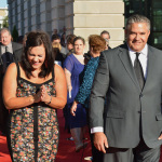 Amanda and Kenny Smith walk the 2013 IBMA Red Carpet - photo by Milo Farineau