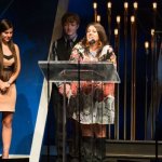 Amanda Smith accepts for Female Vocalist of the Year on the 2014 IBMA Awards show - photo by Todd Powers