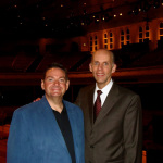 Joe Mullins and Eddie Stubbs at The Ryman (July 12, 2012) - photo by Daniel Mullins