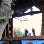 Sam and Del, as seen from the beautiful backstage at RockyGrass 2013 - photo by Shannon Turner