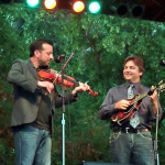 Jason Carter and Ronnie McCoury of the Travelin’ McCourys, at RockyGrass 2013 July 28th. Photo by Shannon Turner.