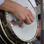 Jesse Langlais with Town Mountain at ROMP 2013 - photo by Terry Herd